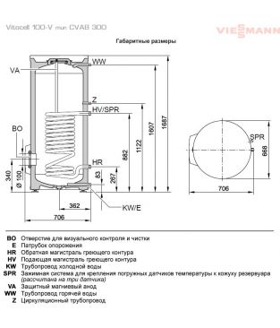 Водонагреватель косвенного нагрева Viessmann Vitocell 100-V тип CVA/CVAA/CVAB