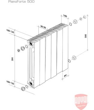 Вертикальный биметаллический дизайн-радиатор Royal Thermo PianoForte Tower Noir Sable 22 секции (черный графитовый)