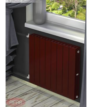 Биметаллический радиатор Rifar SUPReMO 500 12 секций Бордо RAL 3011 (бордовый)