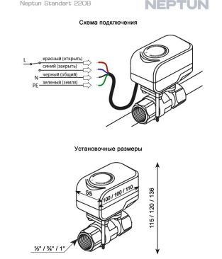 Краны с электроприводом Neptun Standard