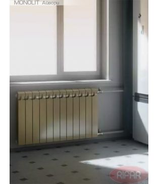 Биметаллический радиатор Rifar Monolit 500 12 секций Айвори RAL 1013 (бежевый)