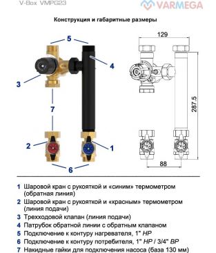 Насосные группы Varmega V-Box VMPG23 с 3-ходовым клапаном