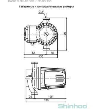 Насос циркуляционный Shinhoo BASIC S 32-6S 180 1x230V