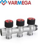 Varmega Коллекторы распределительные с регулировочными клапанами VMMM03, хромированные