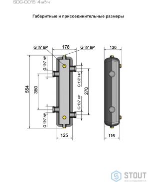 Гидравлические разделители Stout SDG-0015 вертикальные