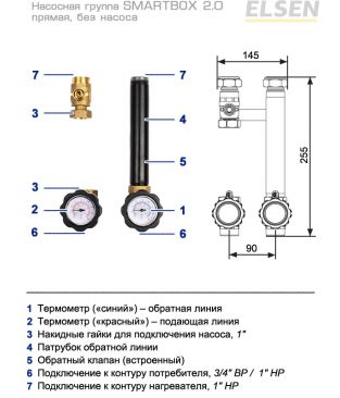 Насосные группы прямые Elsen SMARTBOX 2.0 (DN 20)