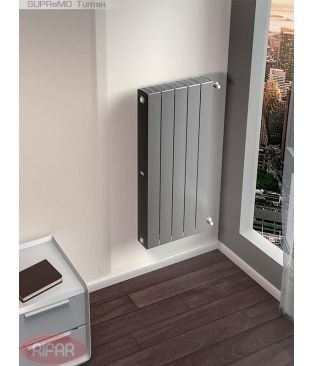 Биметаллический радиатор Rifar SUPReMO 500 6 секций Титан RAL 7012 (серый)