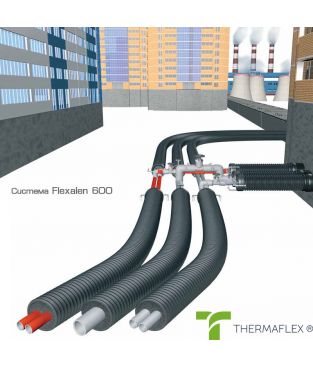 Теплоизолированные трубопроводы Thermaflex Flexalen 600 Стандарт + для водоснабжения, однотрубная система