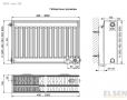 Стальной панельный радиатор Elsen Ventil тип 33 с нижним подключением