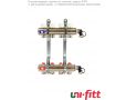 Коллекторная группа Uni-fitt серии 441I, 1", с регулирующими и термостатическими вентилями, 3 отвода 3/4" EK (латунь)