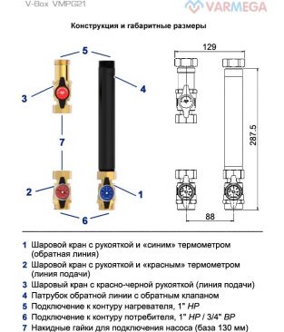 Насосные группы Varmega V-Box VMPG21 прямые