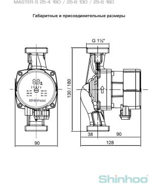 Насос циркуляционный Shinhoo MASTER S 25-4 180 1x230V