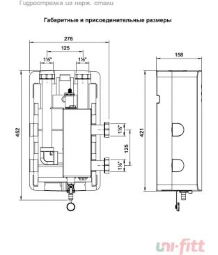 Гидравлические разделители Uni-fitt из нержавеющей стали (в теплоизоляции)
