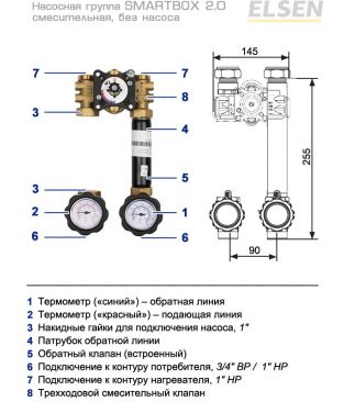 Насосные группы смесительные Elsen SMARTBOX 2.0 (DN 20)