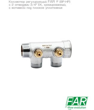 Модульные коллекторы FAR с регулирующими вентилями, хромированные