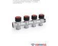 Коллектор с регулировочными клапанами Varmega VMMM03-C05154, 3/4", на 4 выхода 3/4" EK, хромированный