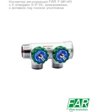 Модульные коллекторы FAR с регулирующими вентилями, хромированные