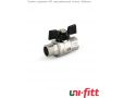 Кран шаровой полнопроходной Uni-fitt НВ 1/2", нерж. сталь, бабочка