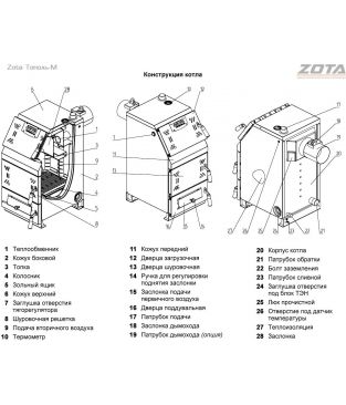 Твердотопливный котел Zota Тополь-20М