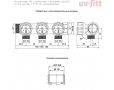 Коллектор Uni-fitt НВ 1" с вентилями и выходами под 90°, 4 x 3/4" ЕК, 45 мм, хромированный
