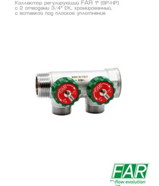 Модульные коллекторы FAR с регулирующими вентилями, хромированные