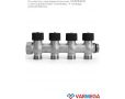 Коллектор с регулировочными клапанами Varmega VMMM03-C05154, 3/4", на 4 выхода 3/4" EK, хромированный
