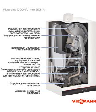 Настенный конденсационный котел Viessmann Vitodens 050-W тип B0HA/B0KA